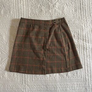 Brandy Melville Plaid Mini Skirt with Buckle